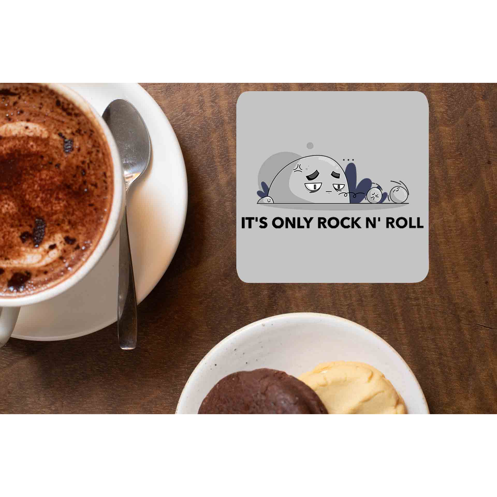 printed it's only rock n' roll coasters wooden table cups indian printed graphic stylish buy online india the banyan tee tbt men women girls boys unisex