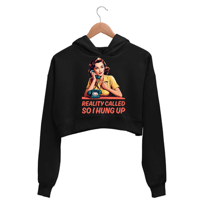 printed reality called crop hoodie hooded sweatshirt upper winterwear printed graphic stylish buy online india the banyan tee tbt men women girls boys unisex black