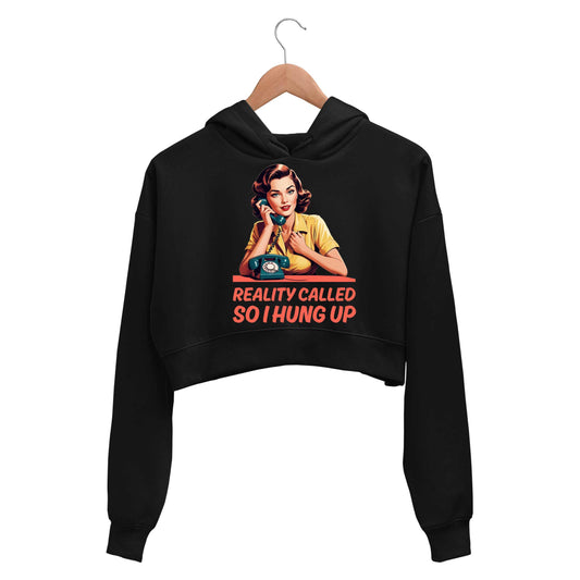 printed reality called crop hoodie hooded sweatshirt upper winterwear printed graphic stylish buy online india the banyan tee tbt men women girls boys unisex black