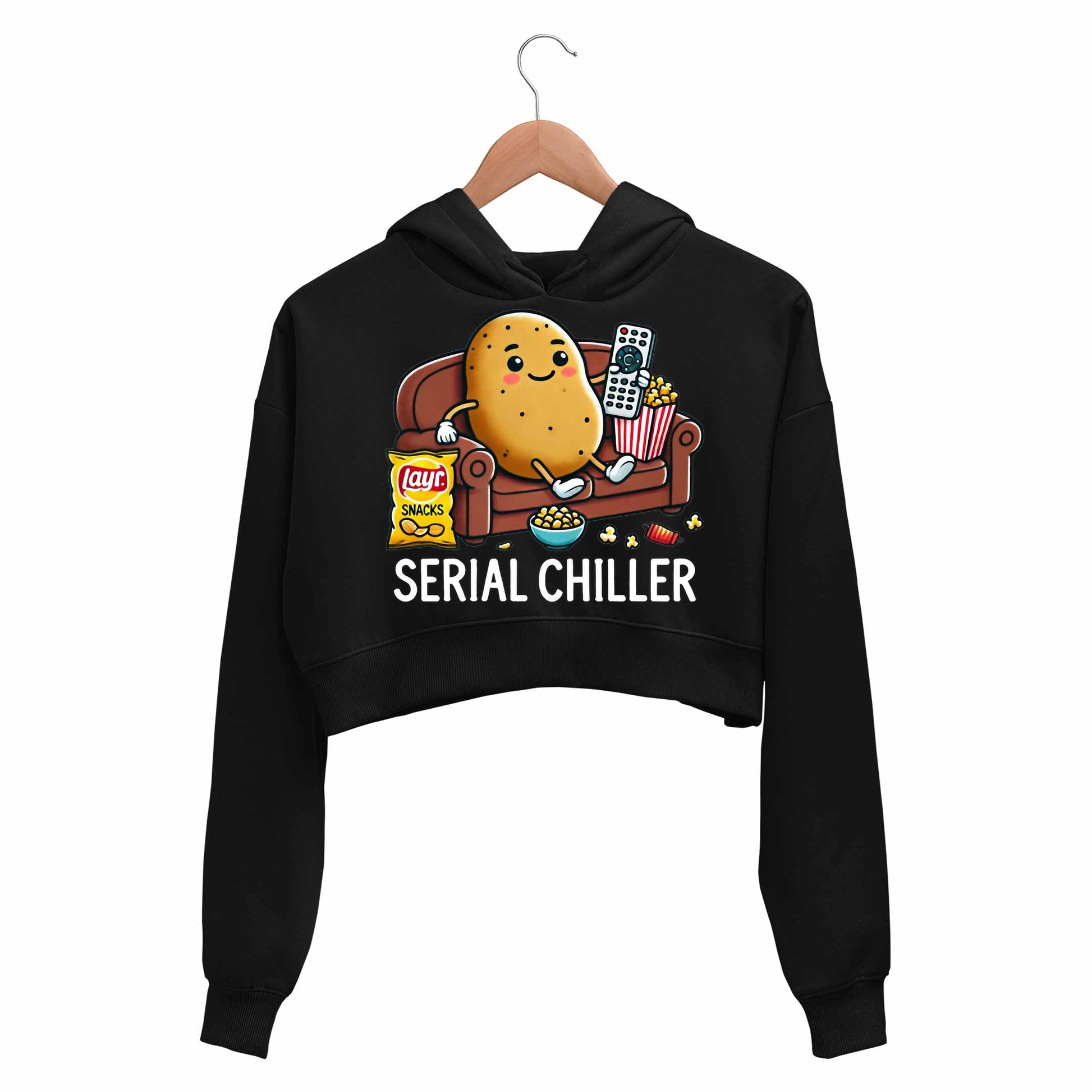 printed serial chiller crop hoodie hooded sweatshirt upper winterwear printed graphic stylish buy online india the banyan tee tbt men women girls boys unisex black