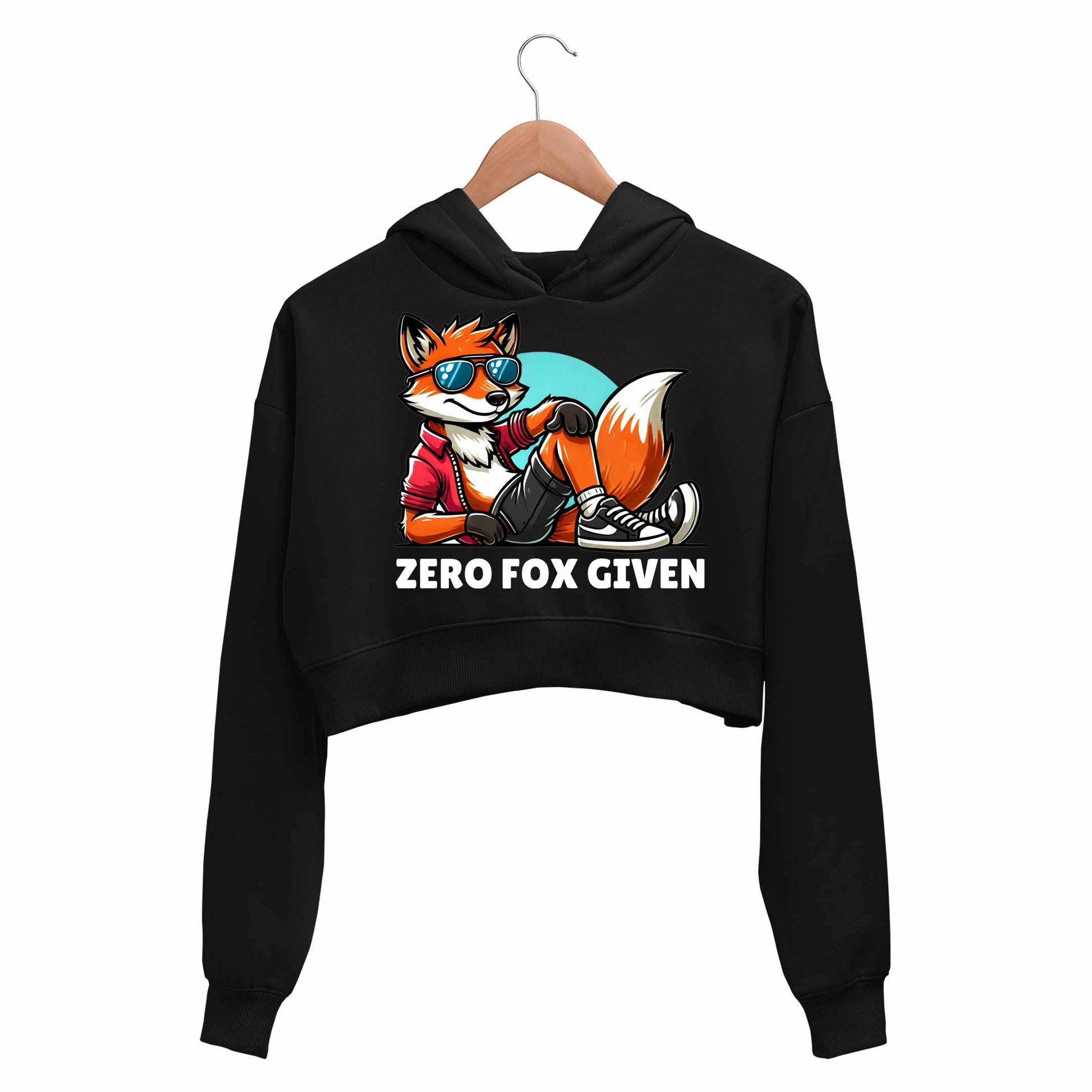 printed zero fox given crop hoodie hooded sweatshirt upper winterwear printed graphic stylish buy online india the banyan tee tbt men women girls boys unisex black