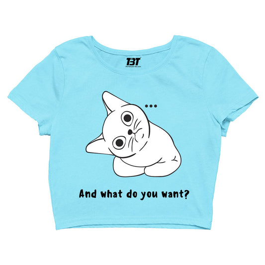 printed what do you want crop top printed graphic stylish buy online united states of america usa the banyan tee tbt men women girls boys unisex s