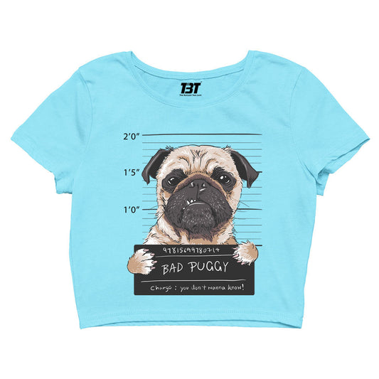 printed bad puggy crop top printed graphic stylish buy online united states of america usa the banyan tee tbt men women girls boys unisex s