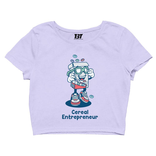 printed cereal entrepreneur crop top printed graphic stylish buy online united states of america usa the banyan tee tbt men women girls boys unisex s