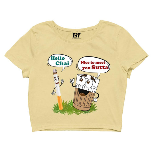 printed chai sutta crop top printed graphic stylish buy online united states of america usa the banyan tee tbt men women girls boys unisex s