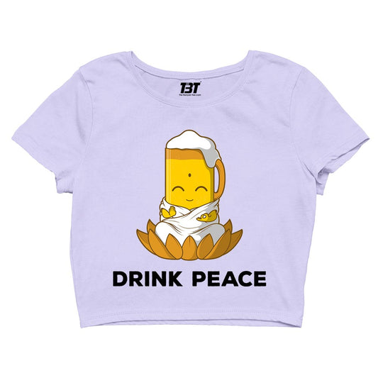 printed drink peace crop top printed graphic stylish buy online united states of america usa the banyan tee tbt men women girls boys unisex s