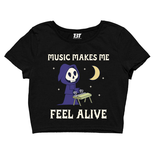 printed music makes me crop top printed graphic stylish buy online united states of america usa the banyan tee tbt men women girls boys unisex s