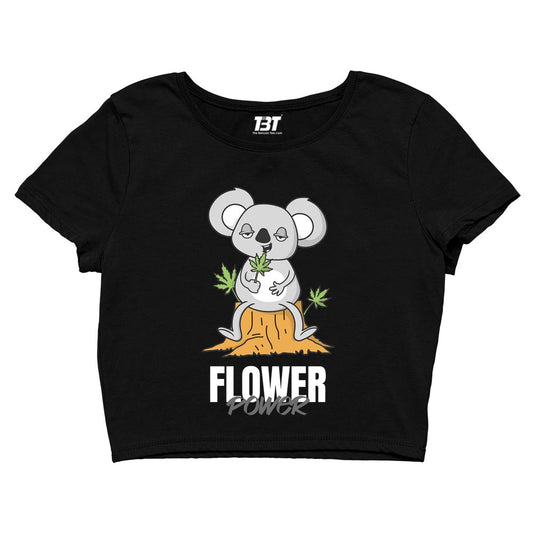 printed flower power crop top printed graphic stylish buy online united states of america usa the banyan tee tbt men women girls boys unisex s