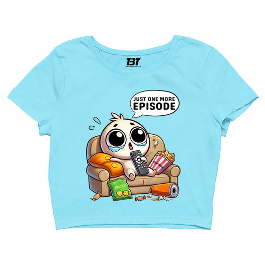 printed one more episode crop top printed graphic stylish buy online united states of america usa the banyan tee tbt men women girls boys unisex s