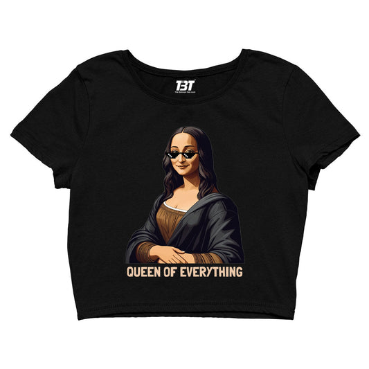 printed queen of everything crop top printed graphic stylish buy online united states of america usa the banyan tee tbt men women girls boys unisex s