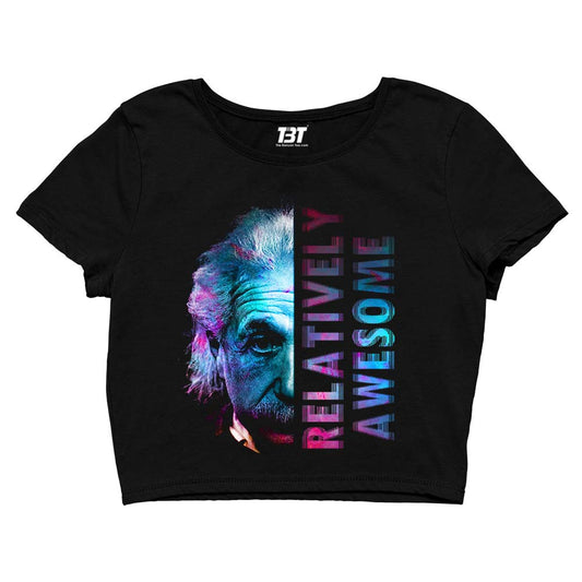 printed relatively awesome crop top printed graphic stylish buy online united states of america usa the banyan tee tbt men women girls boys unisex s