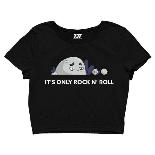 printed it's only rock n' roll crop top printed graphic stylish buy online united states of america usa the banyan tee tbt men women girls boys unisex s