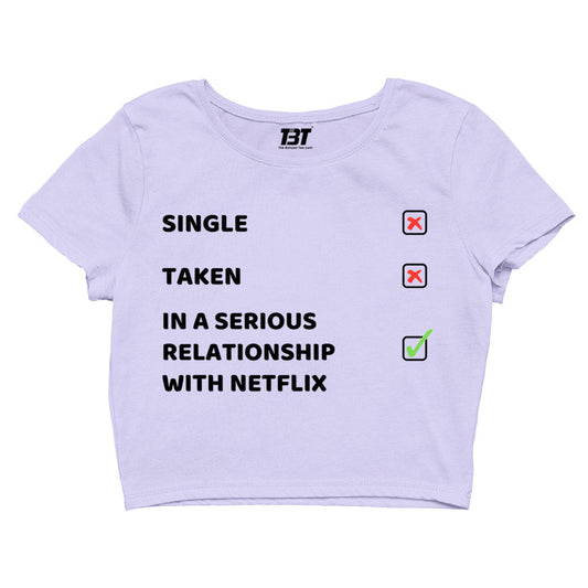 printed single or taken meme crop top printed graphic stylish buy online united states of america usa the banyan tee tbt men women girls boys unisex s