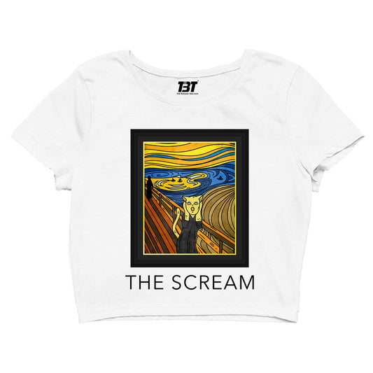 printed the scream crop top printed graphic stylish buy online united states of america usa the banyan tee tbt men women girls boys unisex s