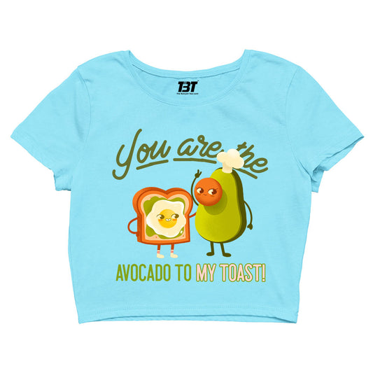 printed avocado to my toast crop top printed graphic stylish buy online united states of america usa the banyan tee tbt men women girls boys unisex s
