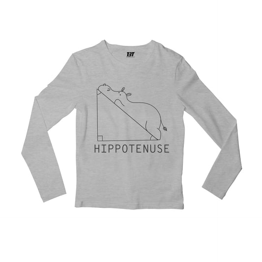 printed hippotenuse full sleeves long sleeves printed graphic stylish buy online india the banyan tee tbt men women girls boys unisex gray