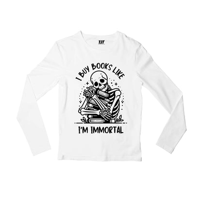 printed i buy books full sleeves long sleeves printed graphic stylish buy online india the banyan tee tbt men women girls boys unisex white