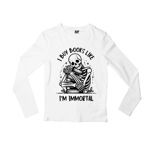 printed i buy books full sleeves long sleeves printed graphic stylish buy online india the banyan tee tbt men women girls boys unisex white