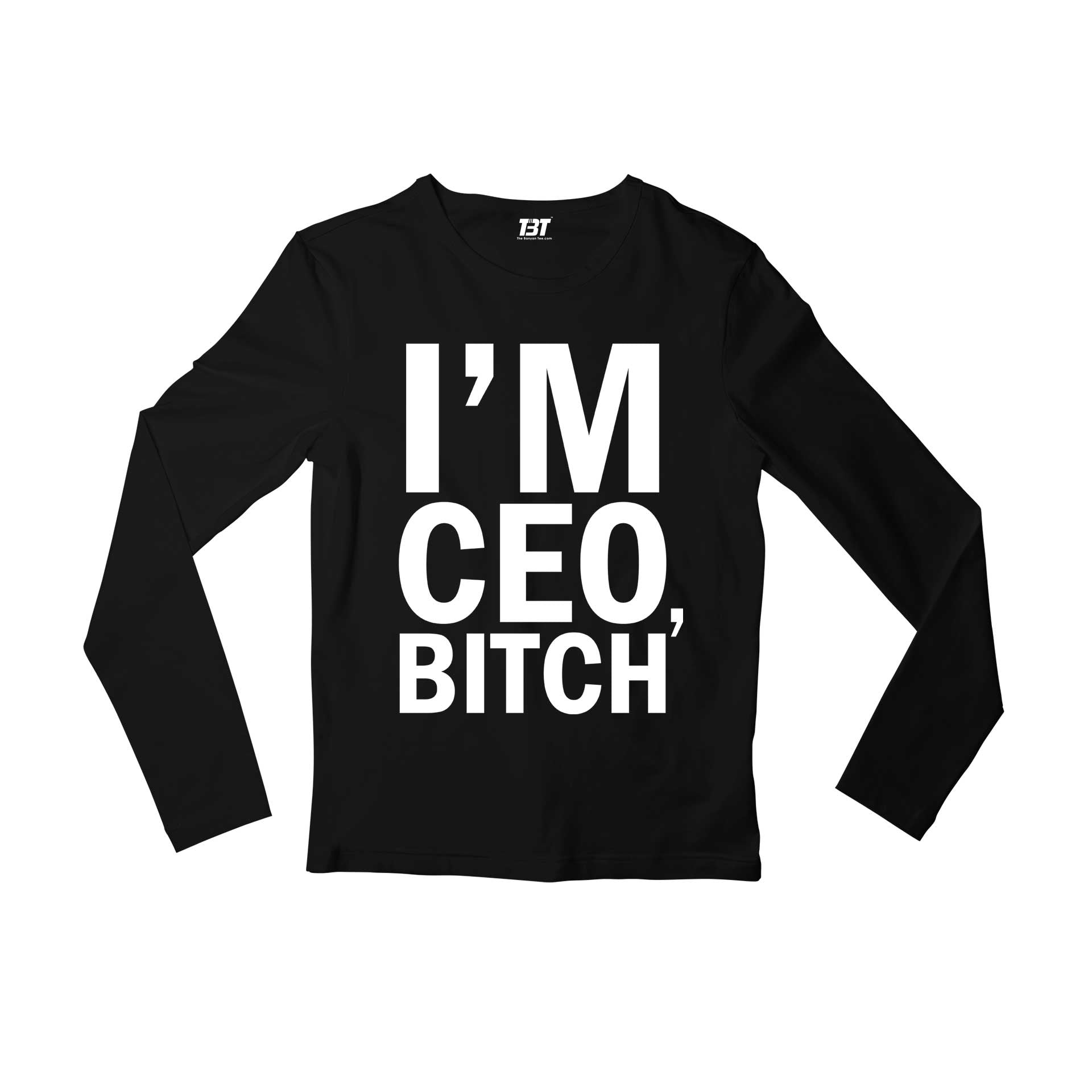 printed i'm ceo full sleeves long sleeves printed graphic stylish buy online india the banyan tee tbt men women girls boys unisex black