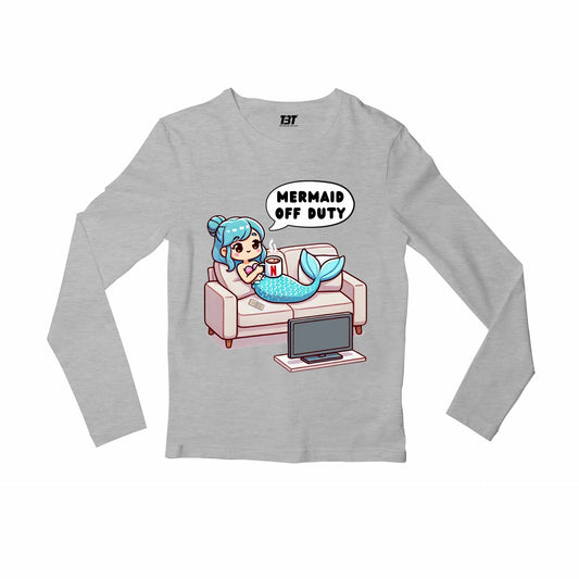 printed mermaid off duty full sleeves long sleeves printed graphic stylish buy online india the banyan tee tbt men women girls boys unisex gray