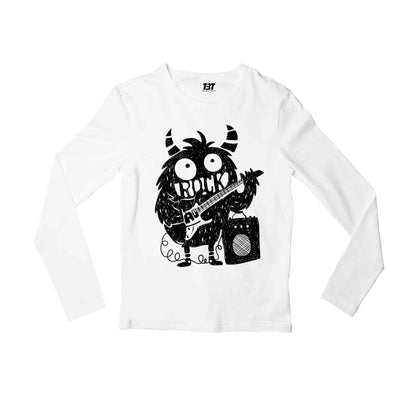 printed rock monster full sleeves long sleeves printed graphic stylish buy online india the banyan tee tbt men women girls boys unisex white