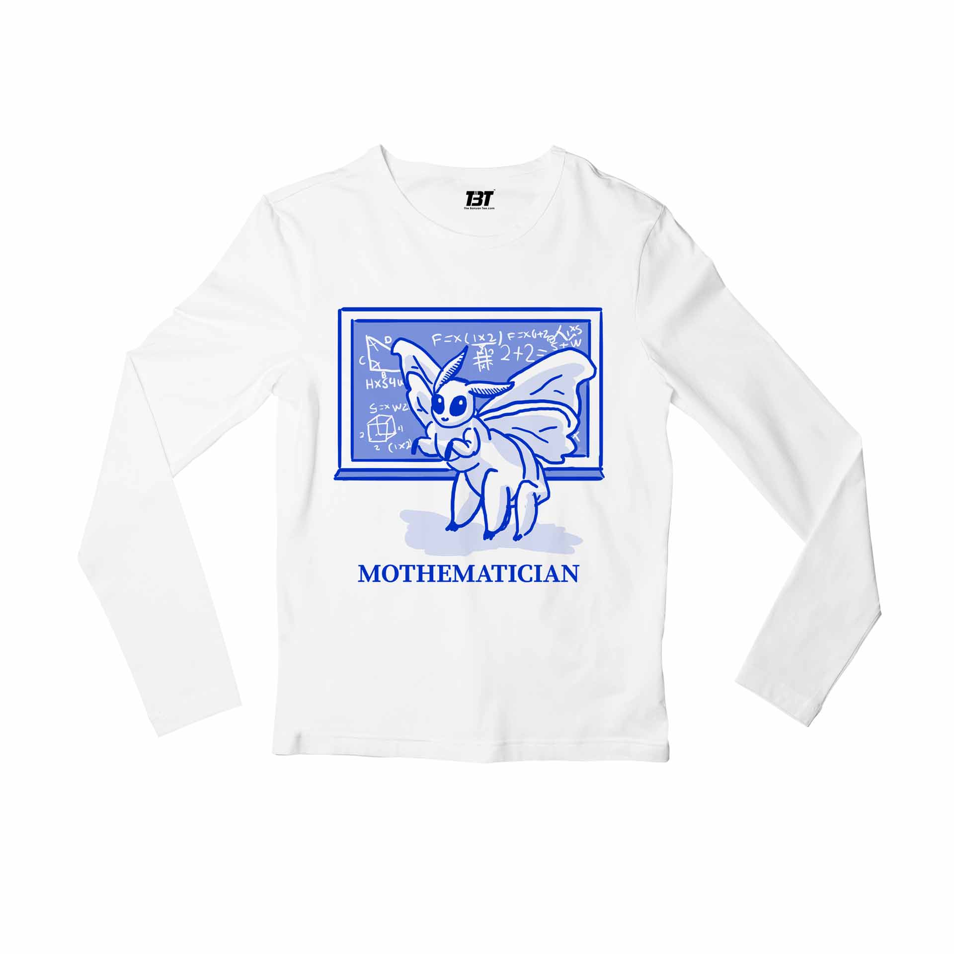 printed mothematician full sleeves long sleeves printed graphic stylish buy online india the banyan tee tbt men women girls boys unisex white