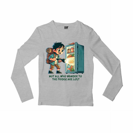 printed not all who wander full sleeves long sleeves printed graphic stylish buy online india the banyan tee tbt men women girls boys unisex gray