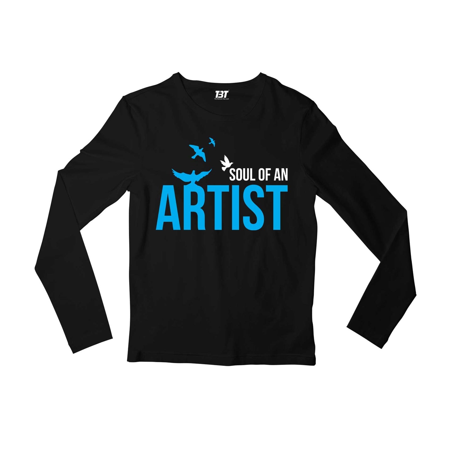 printed soul of an artist full sleeves long sleeves printed graphic stylish buy online india the banyan tee tbt men women girls boys unisex black