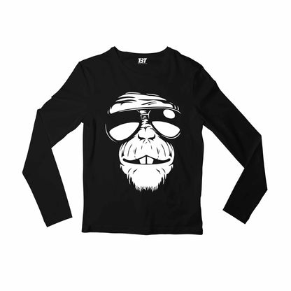 printed chimp full sleeves long sleeves printed graphic stylish buy online india the banyan tee tbt men women girls boys unisex black