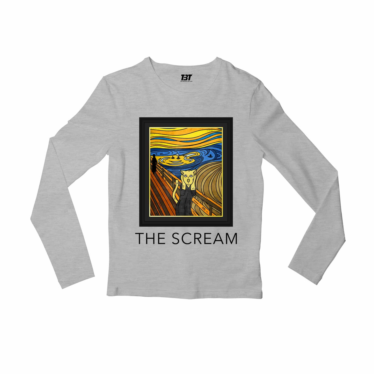 printed the scream full sleeves long sleeves printed graphic stylish buy online india the banyan tee tbt men women girls boys unisex gray
