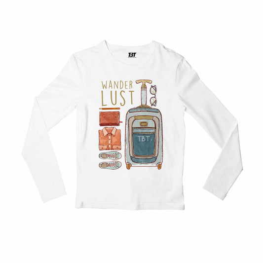 printed wanderlust full sleeves long sleeves printed graphic stylish buy online india the banyan tee tbt men women girls boys unisex white