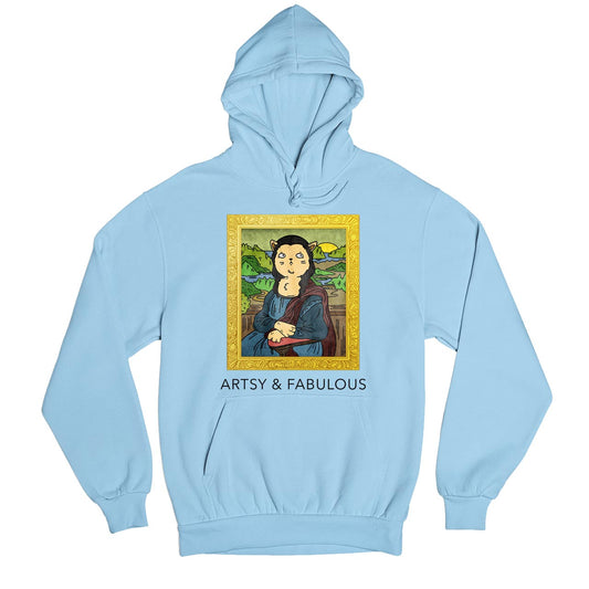 printed artsy and fabulous hoodie hooded sweatshirt winterwear printed graphic stylish buy online united states usa the banyan tee tbt men women girls boys unisex baby blue