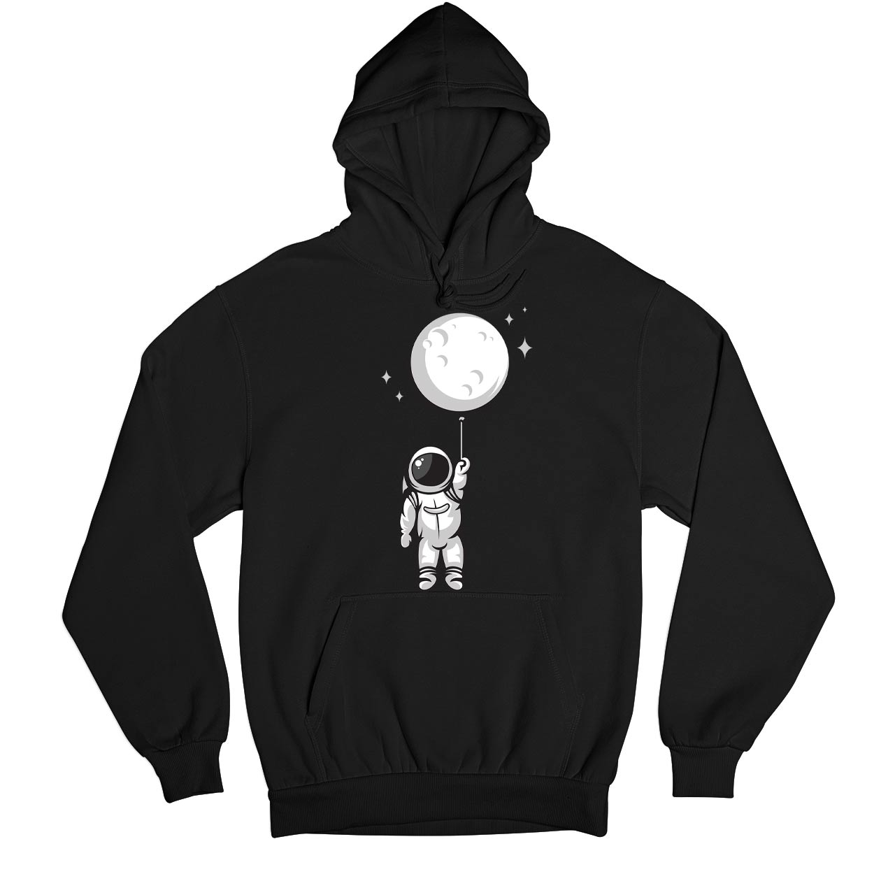 printed moon balloon hoodie hooded sweatshirt winterwear printed graphic stylish buy online united states usa the banyan tee tbt men women girls boys unisex black