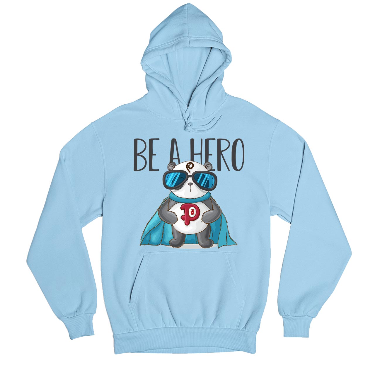 printed be a hero hoodie hooded sweatshirt winterwear printed graphic stylish buy online united states usa the banyan tee tbt men women girls boys unisex baby blue
