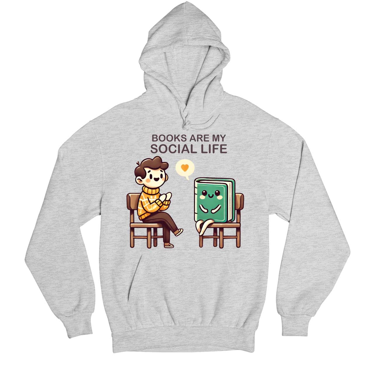 printed books are my social life hoodie hooded sweatshirt winterwear printed graphic stylish buy online united states usa the banyan tee tbt men women girls boys unisex gray