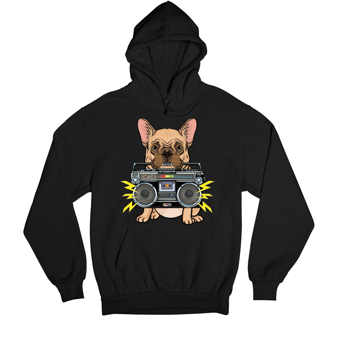 printed woof box hoodie hooded sweatshirt winterwear printed graphic stylish buy online united states usa the banyan tee tbt men women girls boys unisex black