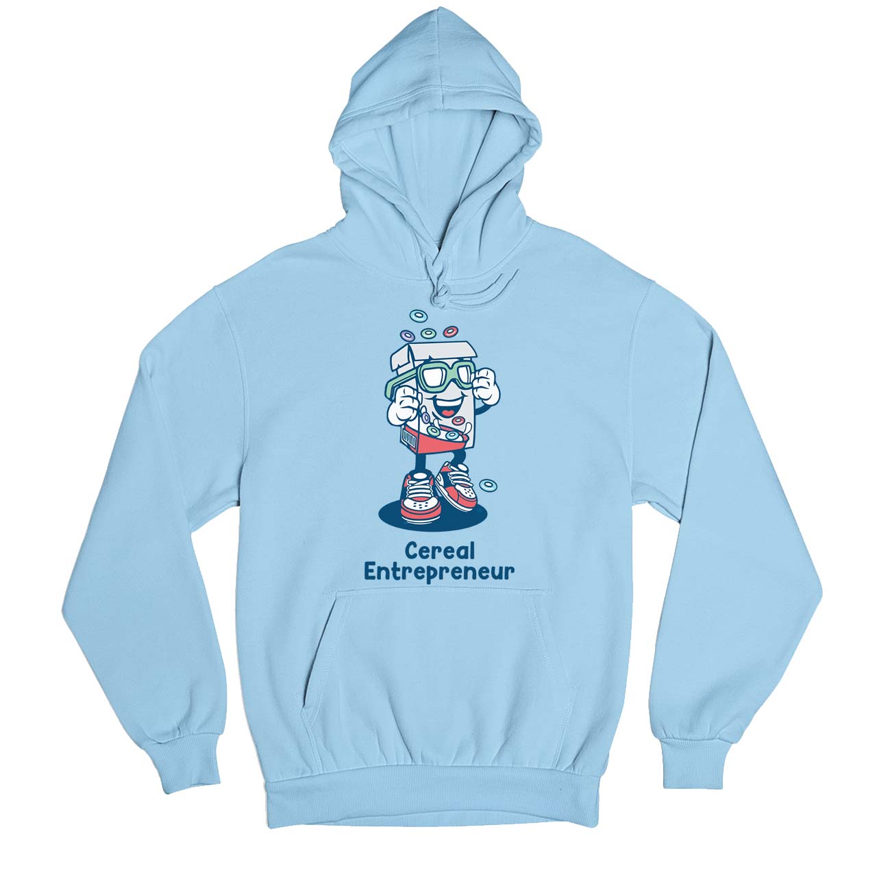 printed cereal entrepreneur hoodie hooded sweatshirt winterwear printed graphic stylish buy online united states usa the banyan tee tbt men women girls boys unisex baby blue