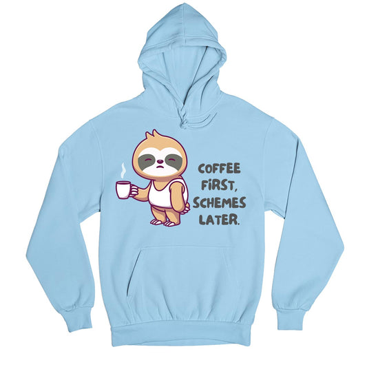 printed coffee first hoodie hooded sweatshirt winterwear printed graphic stylish buy online united states usa the banyan tee tbt men women girls boys unisex baby blue