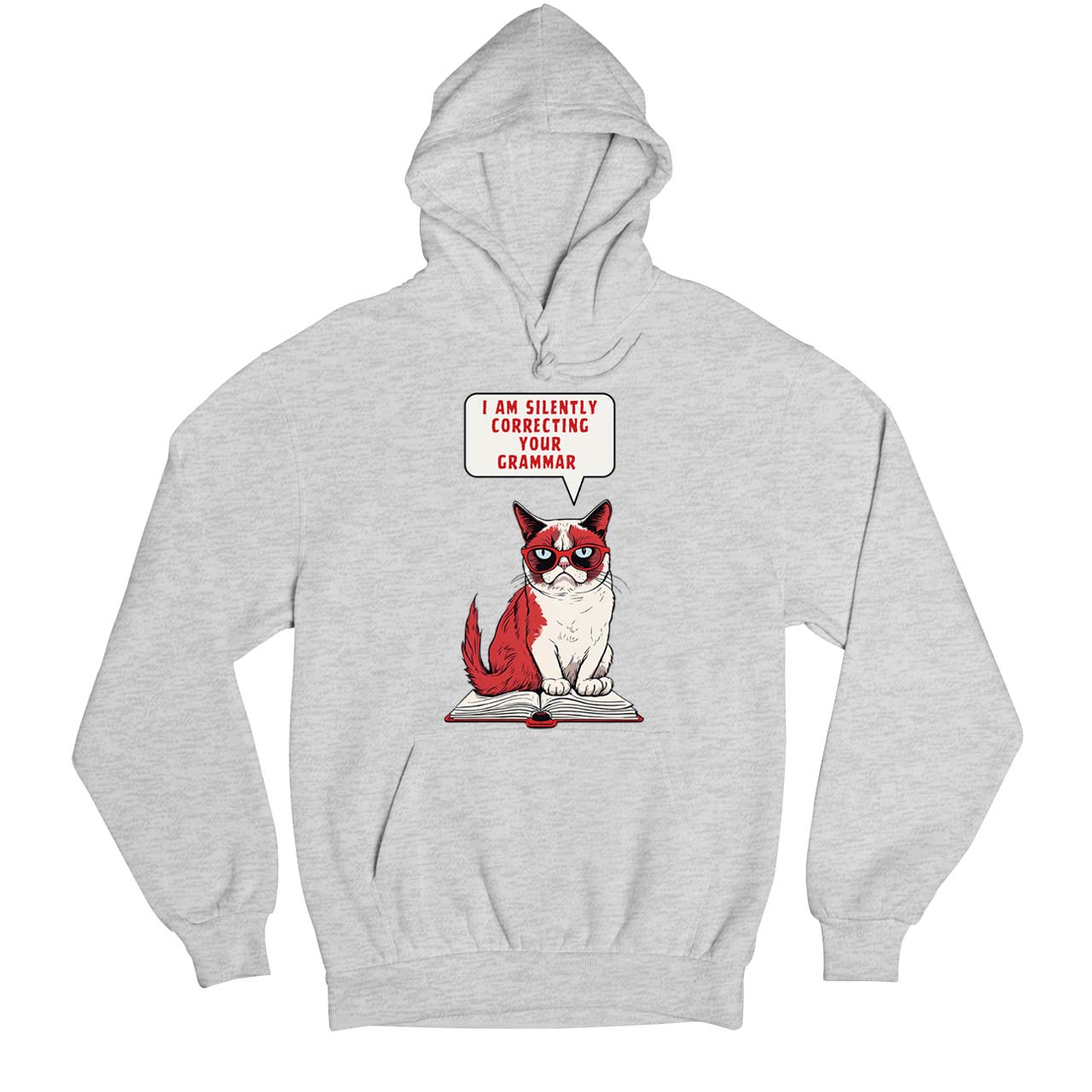 printed silently correcting your grammar hoodie hooded sweatshirt winterwear printed graphic stylish buy online united states usa the banyan tee tbt men women girls boys unisex gray