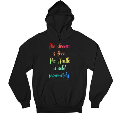 printed hustle is free hoodie hooded sweatshirt winterwear printed graphic stylish buy online united states usa the banyan tee tbt men women girls boys unisex black