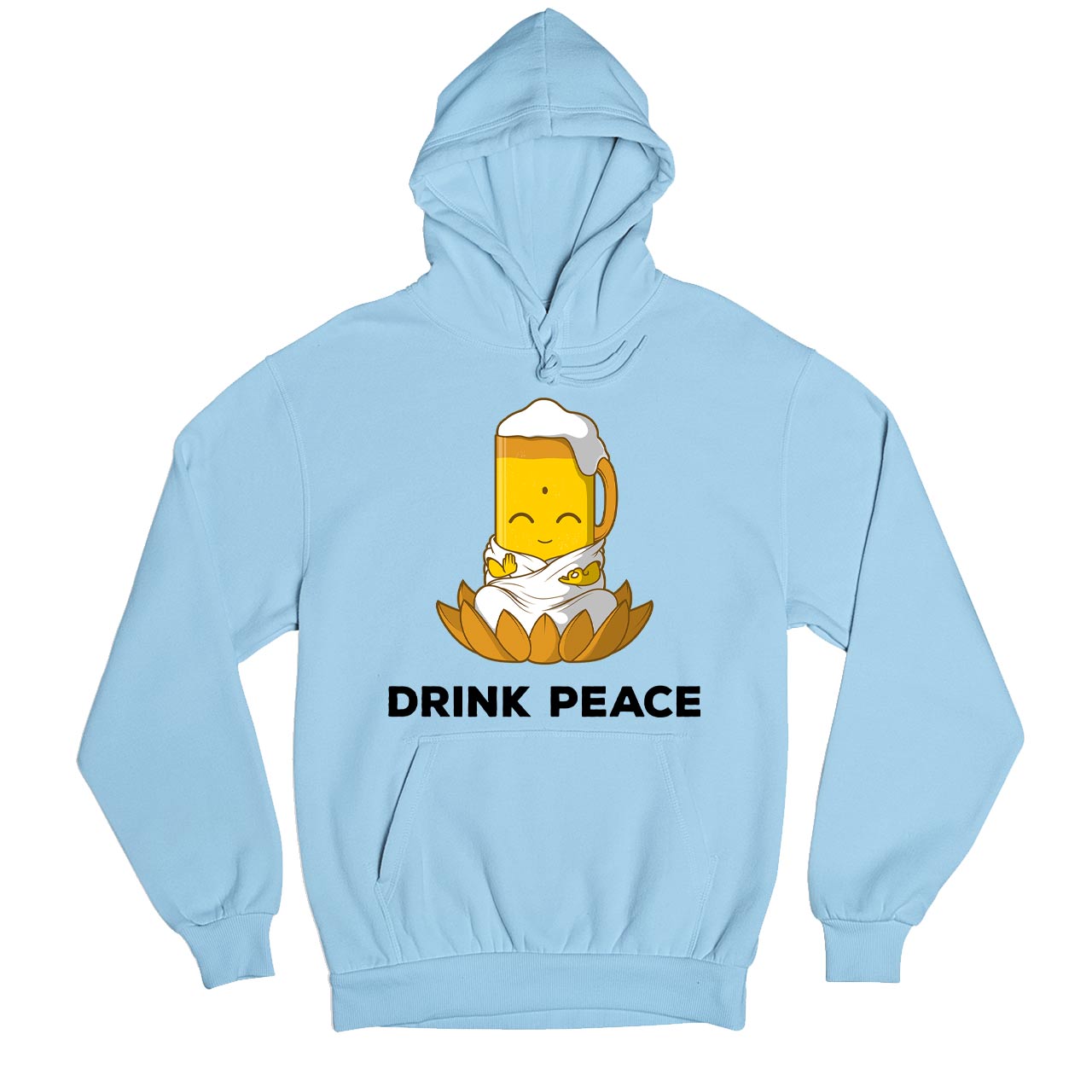 printed drink peace hoodie hooded sweatshirt winterwear printed graphic stylish buy online united states usa the banyan tee tbt men women girls boys unisex baby blue