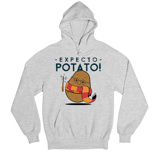 printed expecto potato hoodie hooded sweatshirt winterwear printed graphic stylish buy online united states usa the banyan tee tbt men women girls boys unisex gray