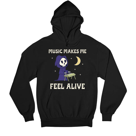 printed music makes me hoodie hooded sweatshirt winterwear printed graphic stylish buy online united states usa the banyan tee tbt men women girls boys unisex black