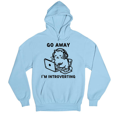 printed introverting hoodie hooded sweatshirt winterwear printed graphic stylish buy online united states usa the banyan tee tbt men women girls boys unisex baby blue