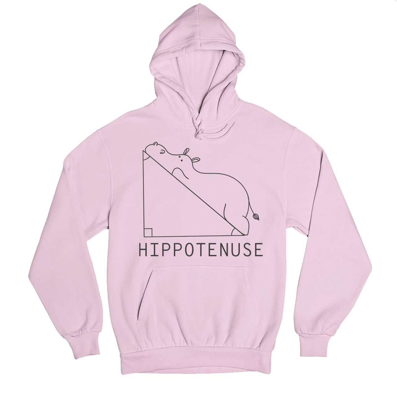 printed hippotenuse hoodie hooded sweatshirt winterwear printed graphic stylish buy online united states usa the banyan tee tbt men women girls boys unisex baby pink
