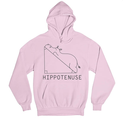 printed hippotenuse hoodie hooded sweatshirt winterwear printed graphic stylish buy online united states usa the banyan tee tbt men women girls boys unisex baby pink