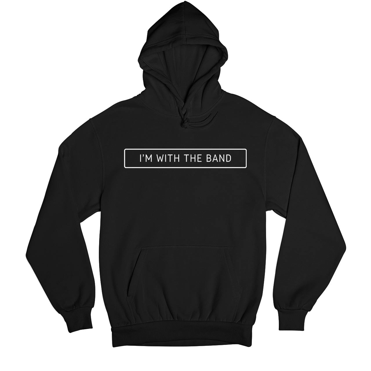 printed i'm with the band hoodie hooded sweatshirt winterwear printed graphic stylish buy online united states usa the banyan tee tbt men women girls boys unisex black