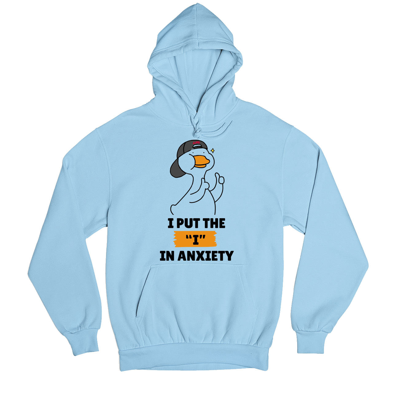 printed i in anxiety hoodie hooded sweatshirt winterwear printed graphic stylish buy online united states usa the banyan tee tbt men women girls boys unisex baby blue
