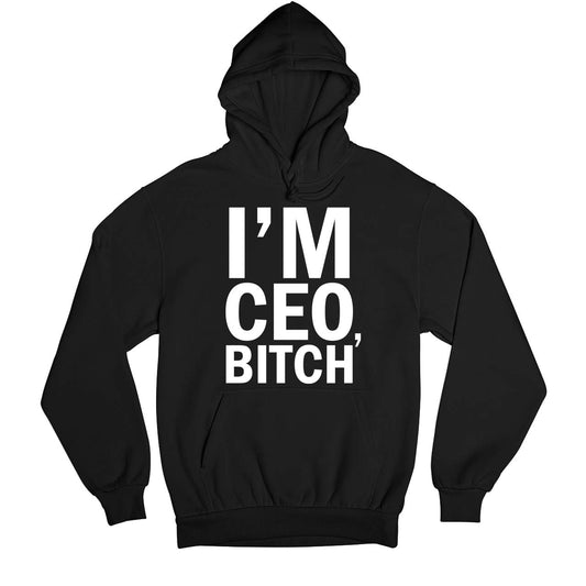 printed i'm ceo hoodie hooded sweatshirt winterwear printed graphic stylish buy online united states usa the banyan tee tbt men women girls boys unisex black
