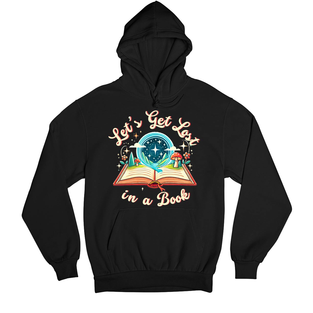 printed let's get lost hoodie hooded sweatshirt winterwear printed graphic stylish buy online united states usa the banyan tee tbt men women girls boys unisex black